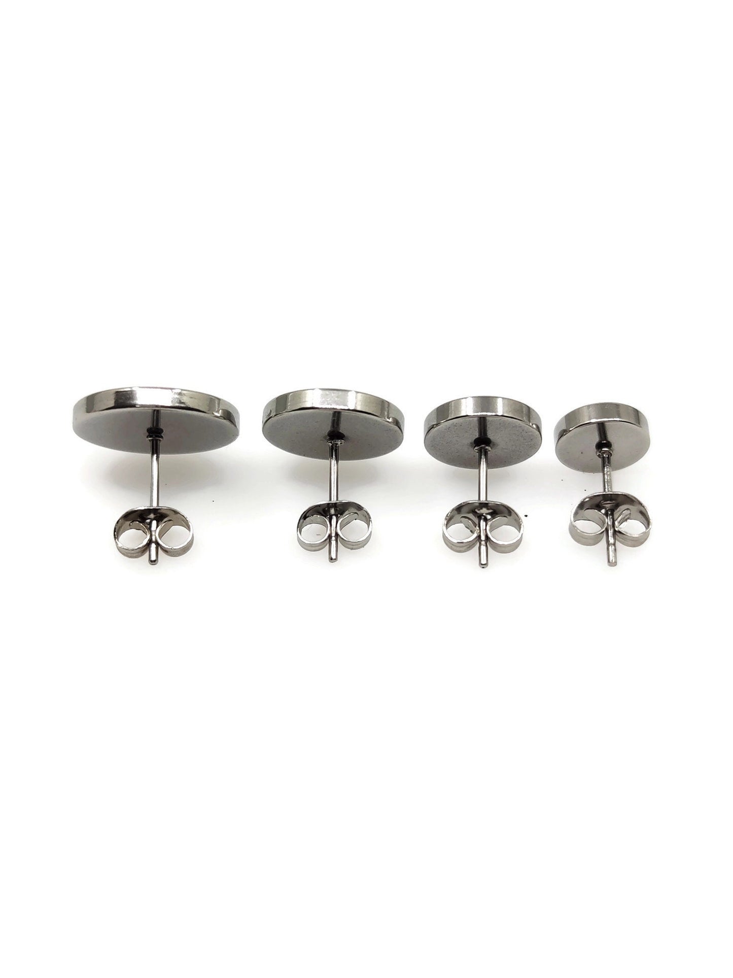 100pcs Stainless Steel 316L Thick Rim Stud Earring Round Bezel Setting Blanks DIY Earring Jewelry Findings