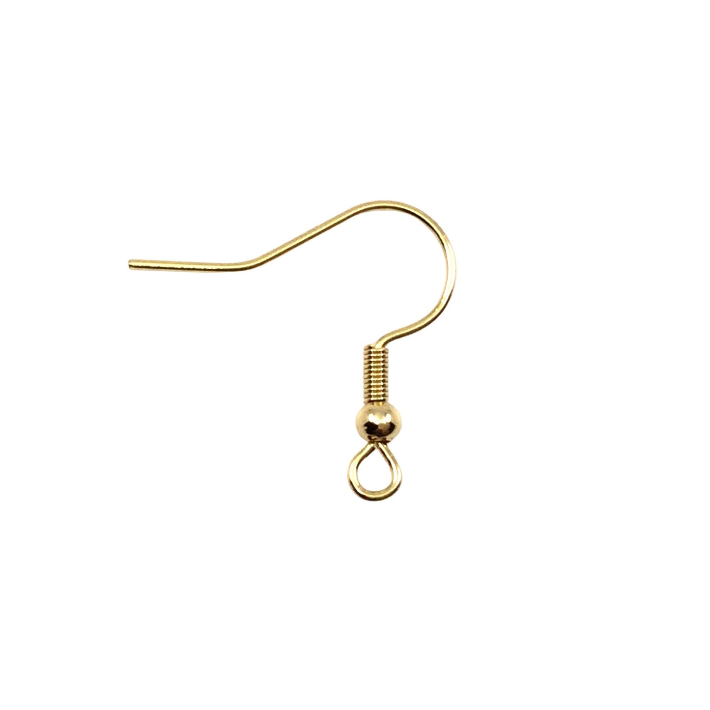 Gold Plated Coil Ball Bead Stainless Steel Surgical 316L Hypo-Allergenic French Ear Wire DIY Earring Jewelry Findings