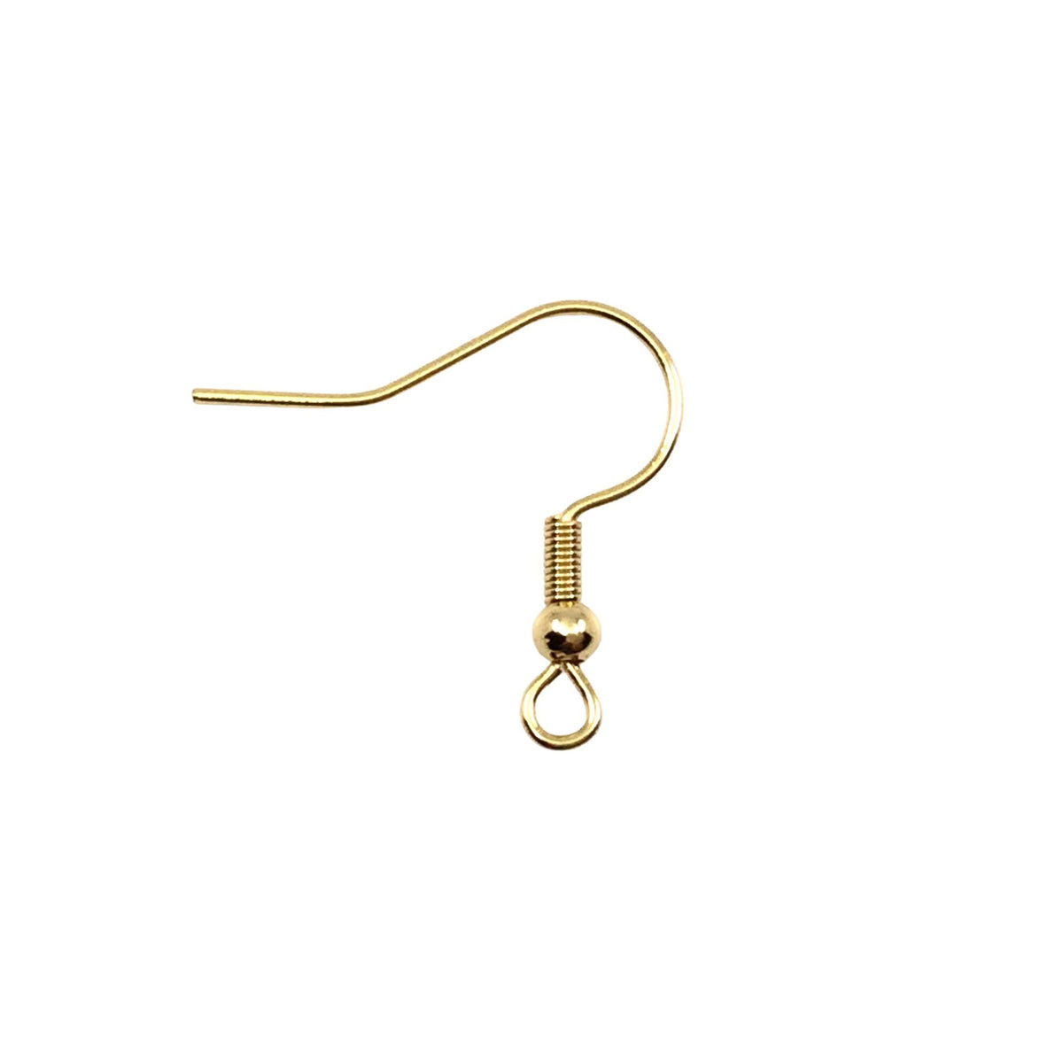 Gold Plated Coil Ball Bead Stainless Steel Surgical 316L Hypo-Allergenic French Ear Wire DIY Earring Jewelry Findings