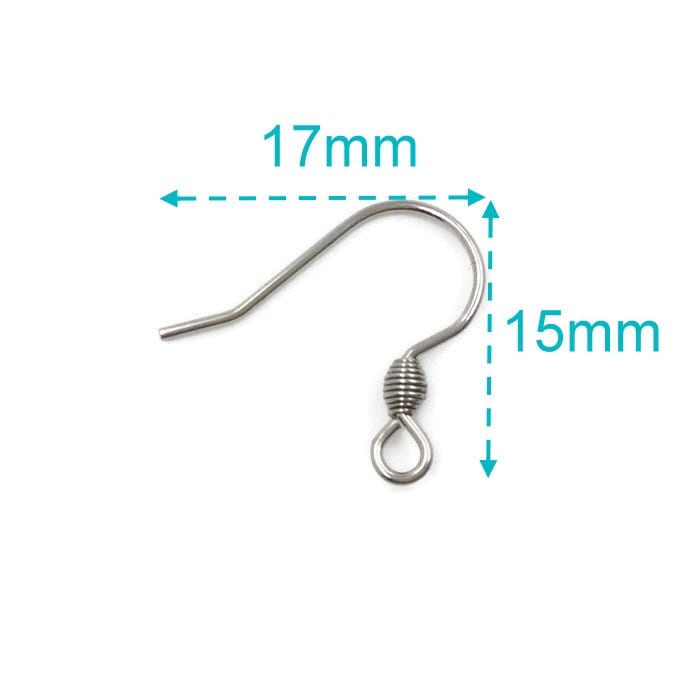 Bullet Coil Stainless Steel Surgical 316L Hypo-Allergenic French Ear Wire DIY Earring Jewelry Findings