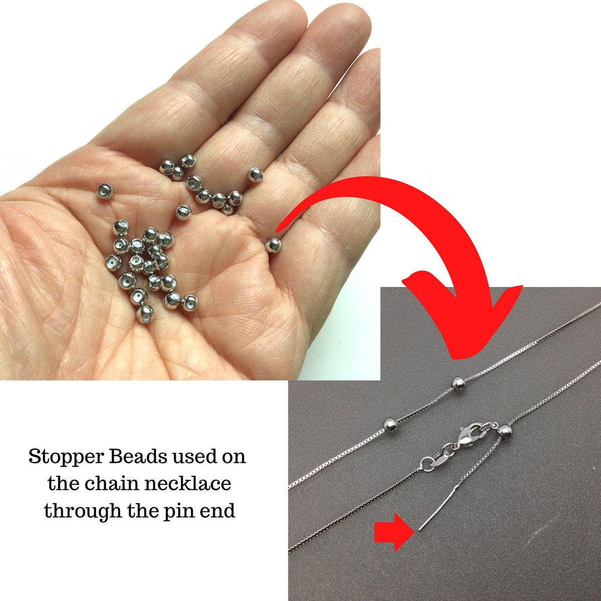 Bulk 50pcs Brass Slider Stopper Bead Findings For Adjustable Function on Dainty Necklace Bracelet