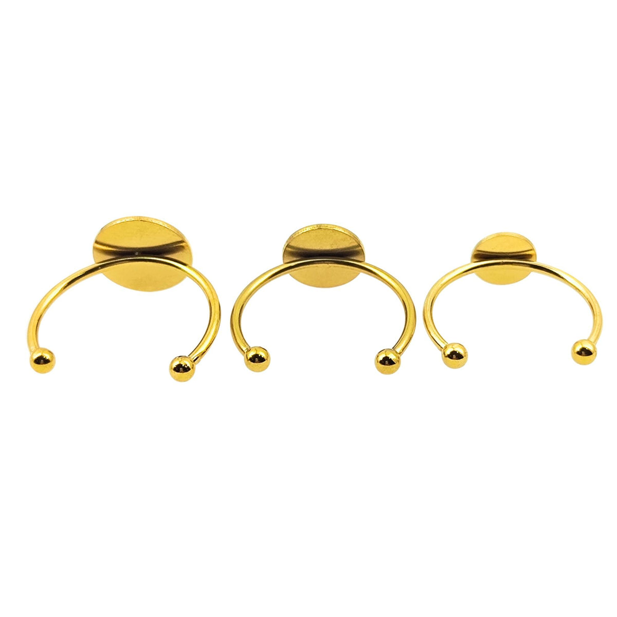 Stainless Steel DIY Finger Ring Blanks, 8-12mm Bezel Setting (10/30pcs)