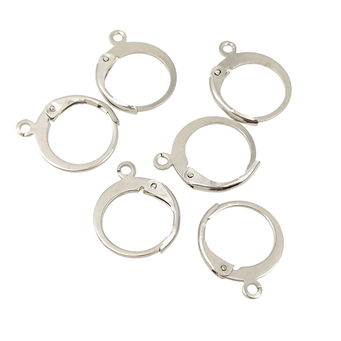 20/100pcs 18K Gold Plated Round Lever Back Ear Wire French Hinge Earrings Ear hook Connector Jewelry Findings Making