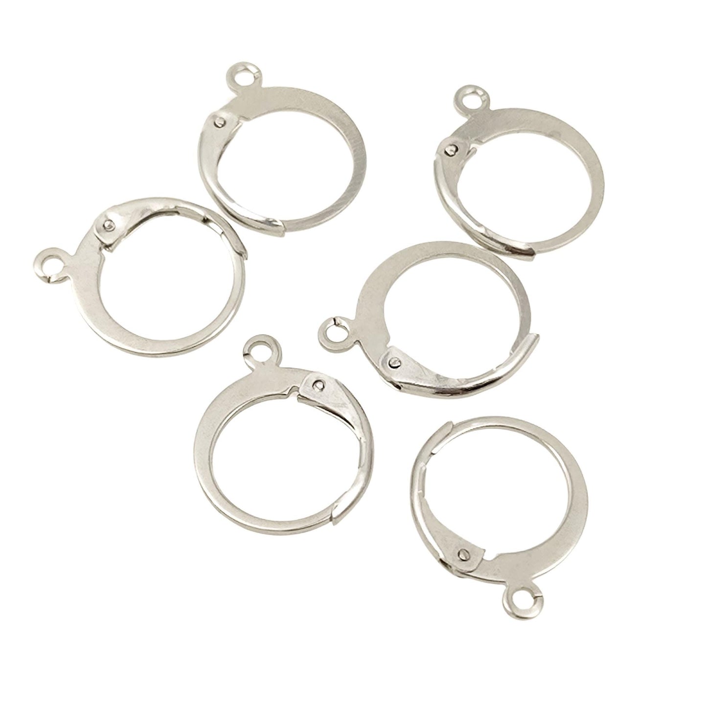 20/100pcs 18K Gold Plated Round Lever Back Ear Wire French Hinge Earrings Ear hook Connector Jewelry Findings Making