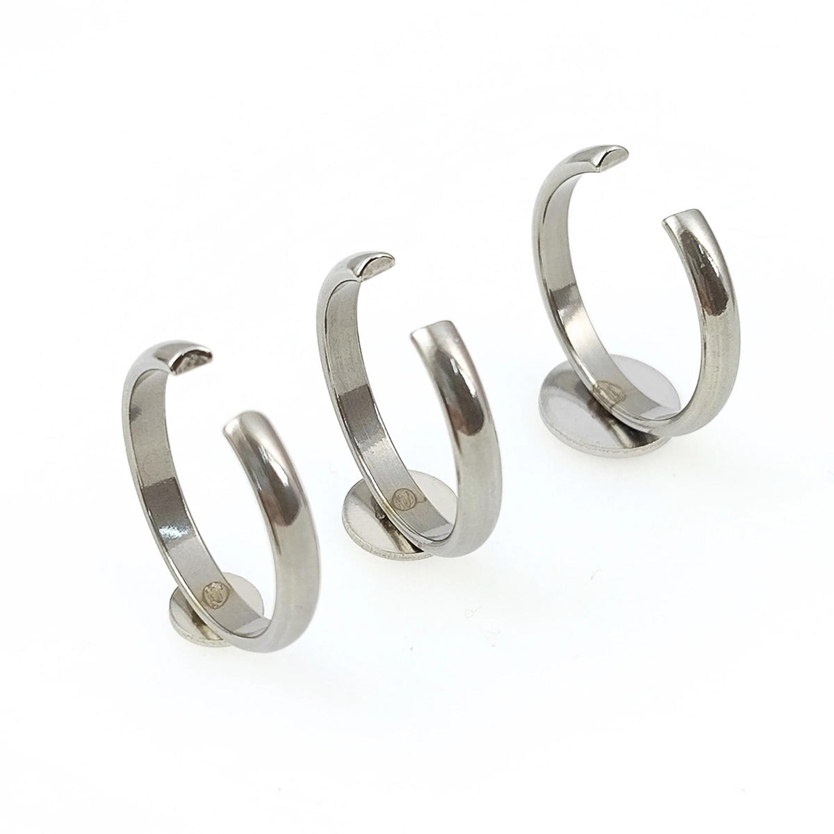 Stainless Steel Bezel Ring Blanks, 6-10mm Flat Round, DIY Jewelry Findings
