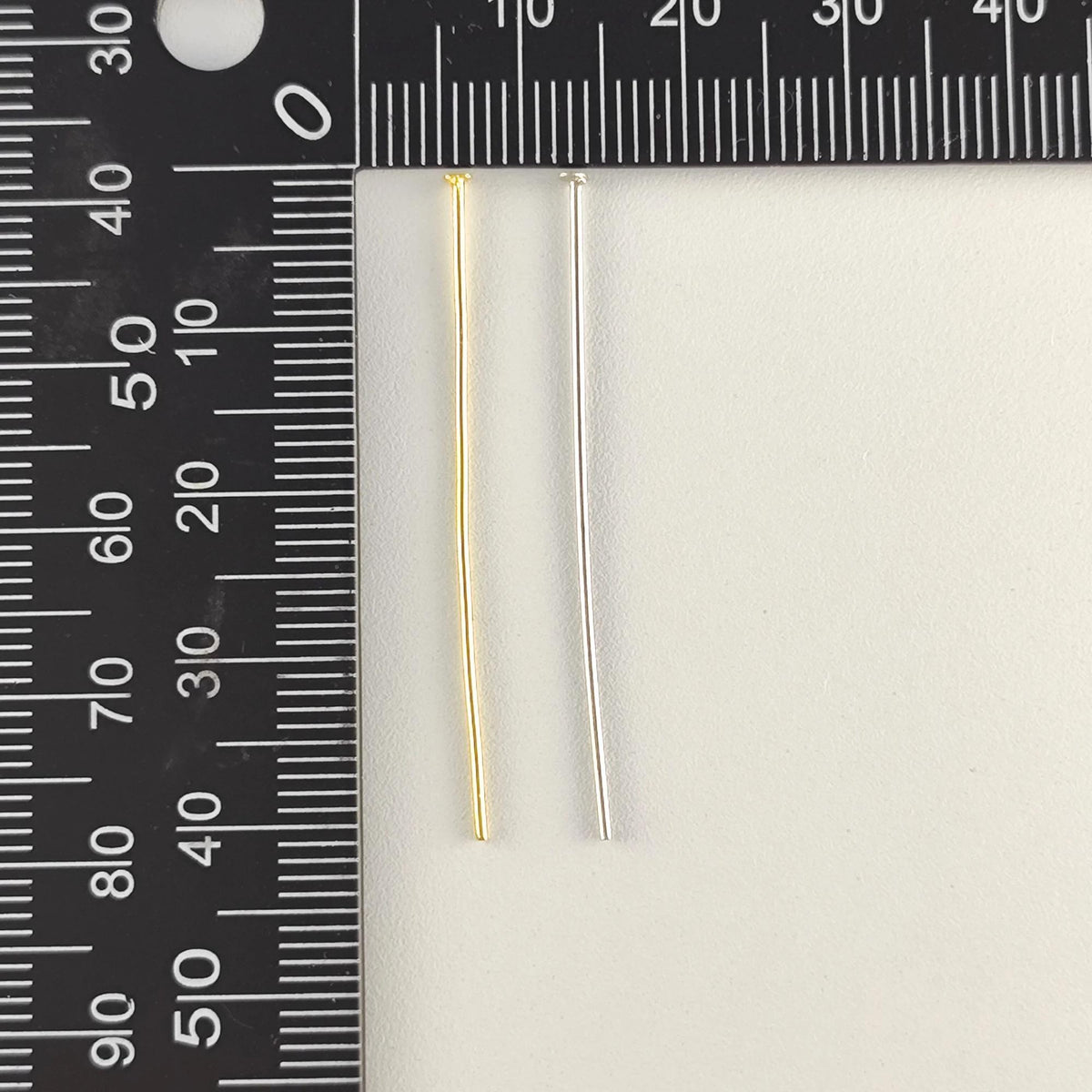 500pcs Stainless Flat Headpins 0.7mm (21 Gauge), 4cm long, Stainless Steel /Gold plated T-Head Pins