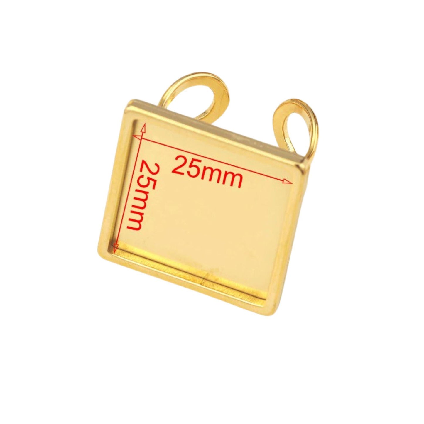 10pcs Stainless Steel 316L Square Thick Rim Ring Bezel Setting Blanks DIY Adjustable Finger Ring Base Jewelry Findings 10mm / 20mm / 25mm