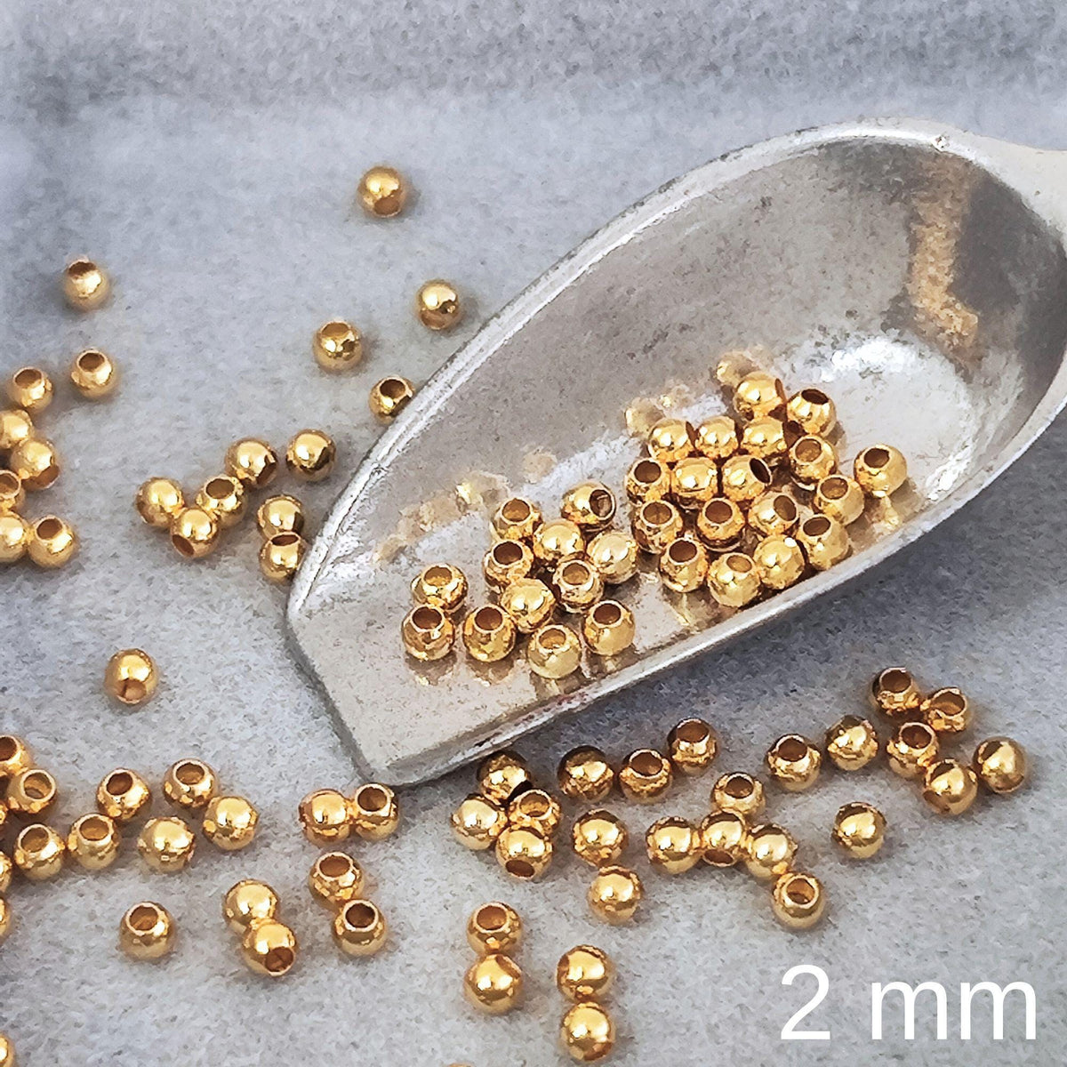 18K Gold Filled Round Brass Ball Bead Spacer Gold Beads Spacer for Bracelet Necklace Earrings Jewelry Making