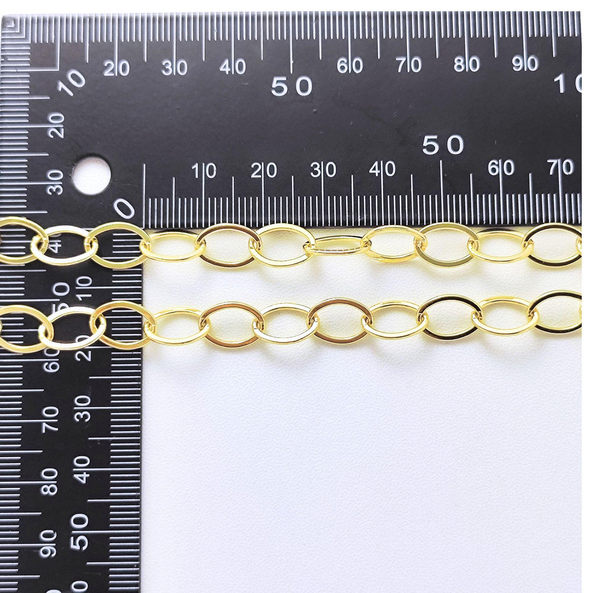 14K Gold Filled Oval Chain 8mm x 11.5 mm Large Oval Cable Brass Chains Semi Finished Rolo Chunky Chain Paperclip Necklace Chains By Meter