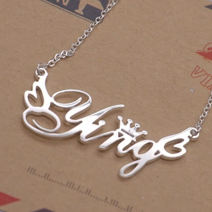 Custom Design Name Necklace S925 Sliver Necklace Word Design Gift Souvenir