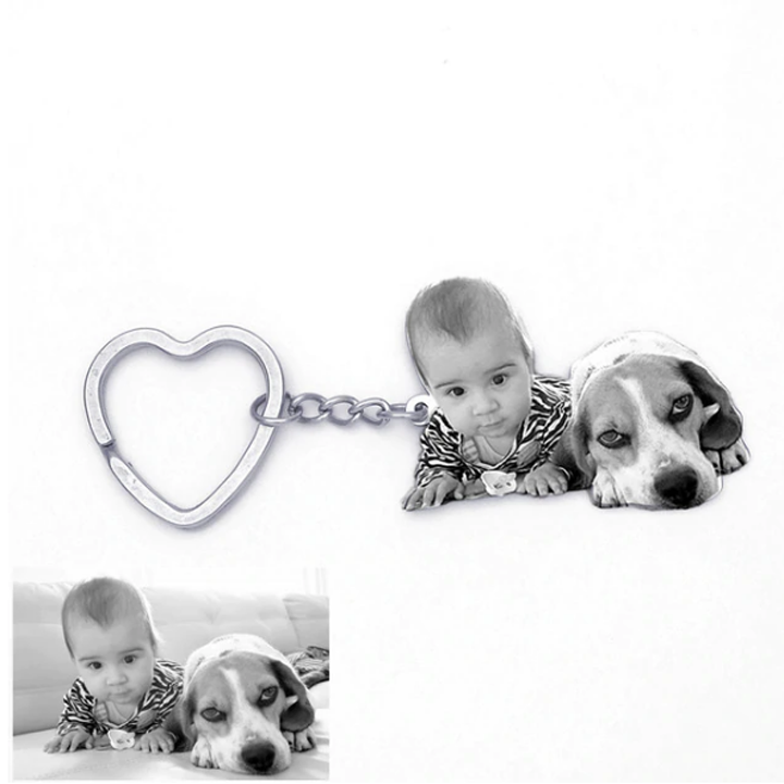 Custom Engrave Keyring Engraved Pet Photo Keychain DIY Jewelry For Couples Men Women Family Gift Key Chain Dropshipping