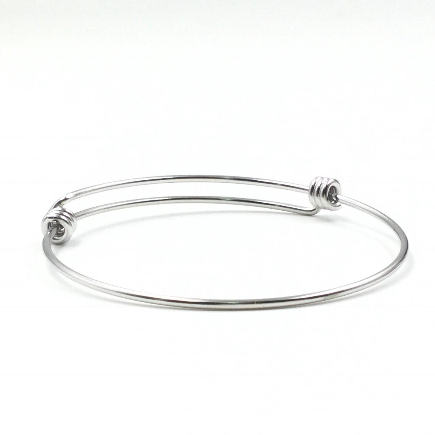 Bulk Lot 50 pcs Stainless Steel Adjustable Wire Bangle Bracelet 3 Loops Wrap Silver Tone 65mm for Large Wrist Size