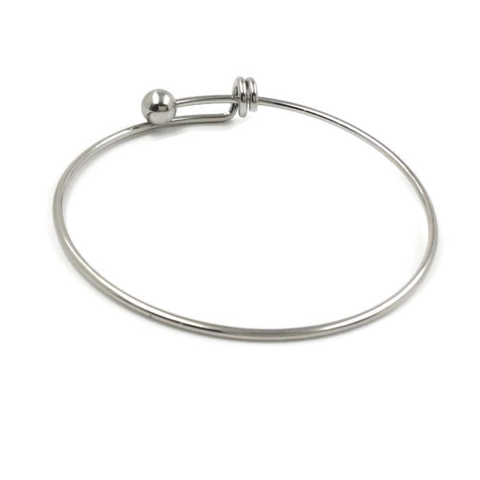 10 pcs Ball Screw Closure Stainless Steel Adjustable Blank Wire Bangle Bracelet