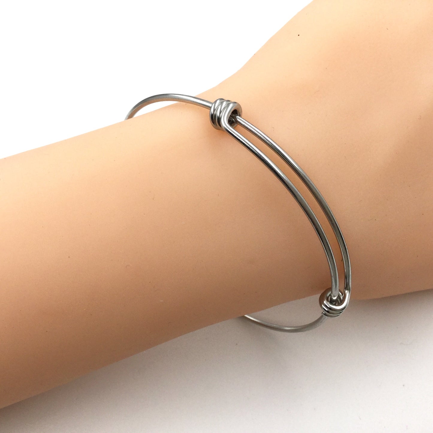 You Pick 3 color options Bulk Lot 50 pcs Stainless Steel Adjustable Wire Bangle Bracelet 3 Loops Wrap
