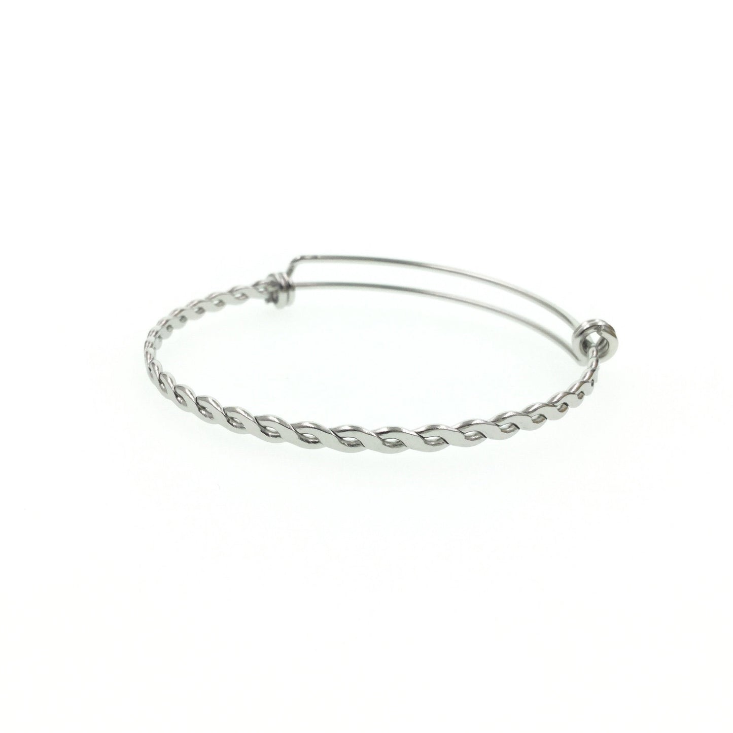 10 pcs BRAIDED TWISTED Stainless Steel Adjustable Wire Bangle Bracelet You Pick 50mm 55mm 60mm 65mm
