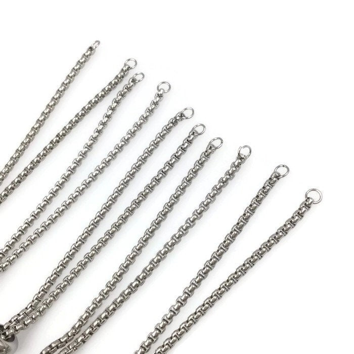 Bulk Adult Size Stainless Steel Bolo Bracelet Adjustable 2.5mm Round Box Chain Slider Clasp Semi Finished Ball End