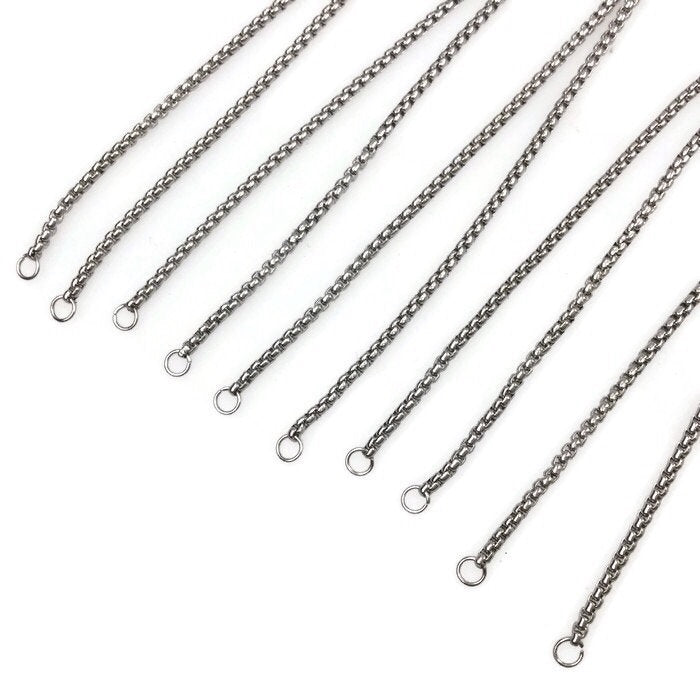 Bulk Adult Size Stainless Steel Bolo Bracelet Adjustable 1.8mm Round Box Chain Slider Clasp Semi Finished Ball End