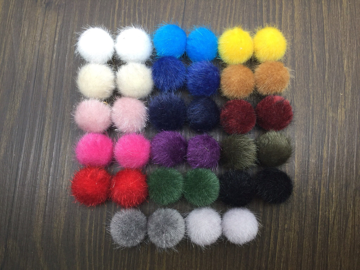 Faux Fur Plush Pom Pom Balls Charm Pendant Craft DIY Jewelry Furry Ball 15 x 17mm