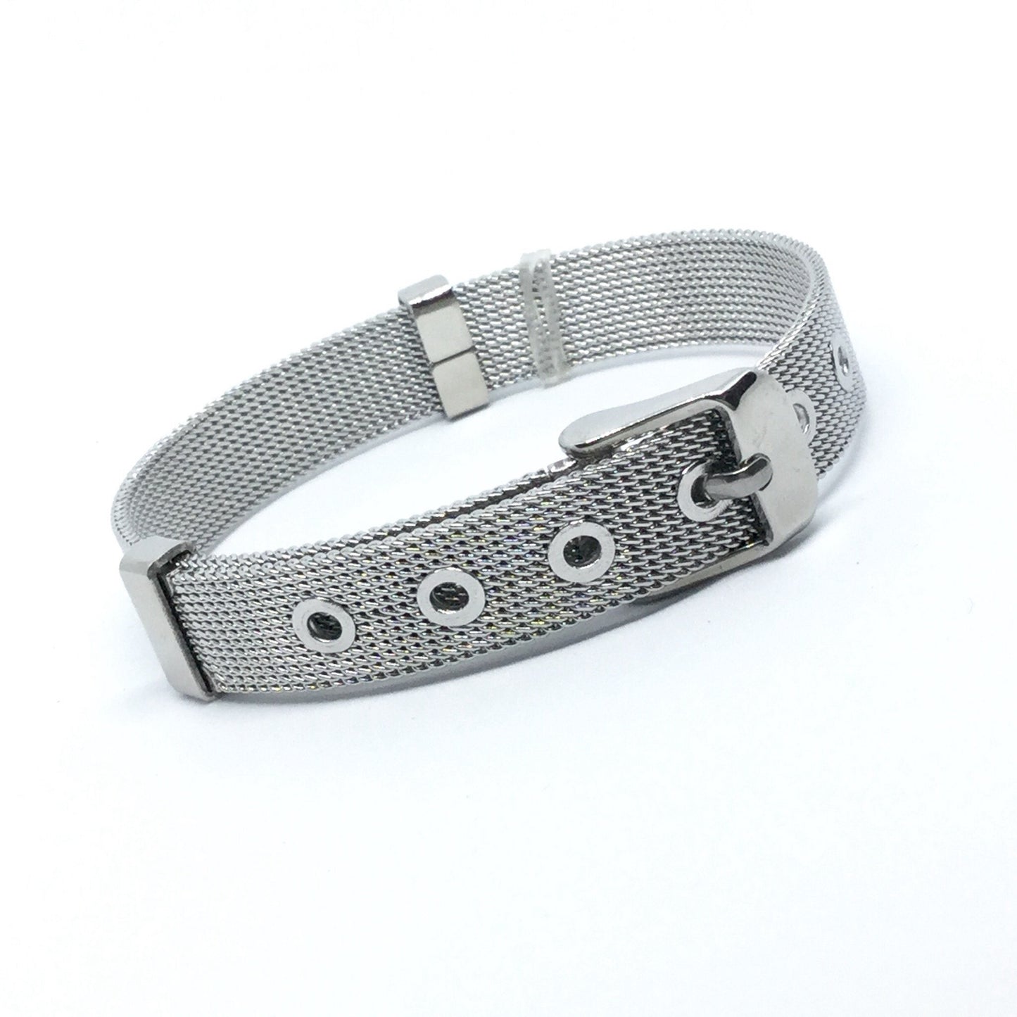 Plain Stainless Steel Mesh Adjustable Wristband Bracelet 10mm - You Pick