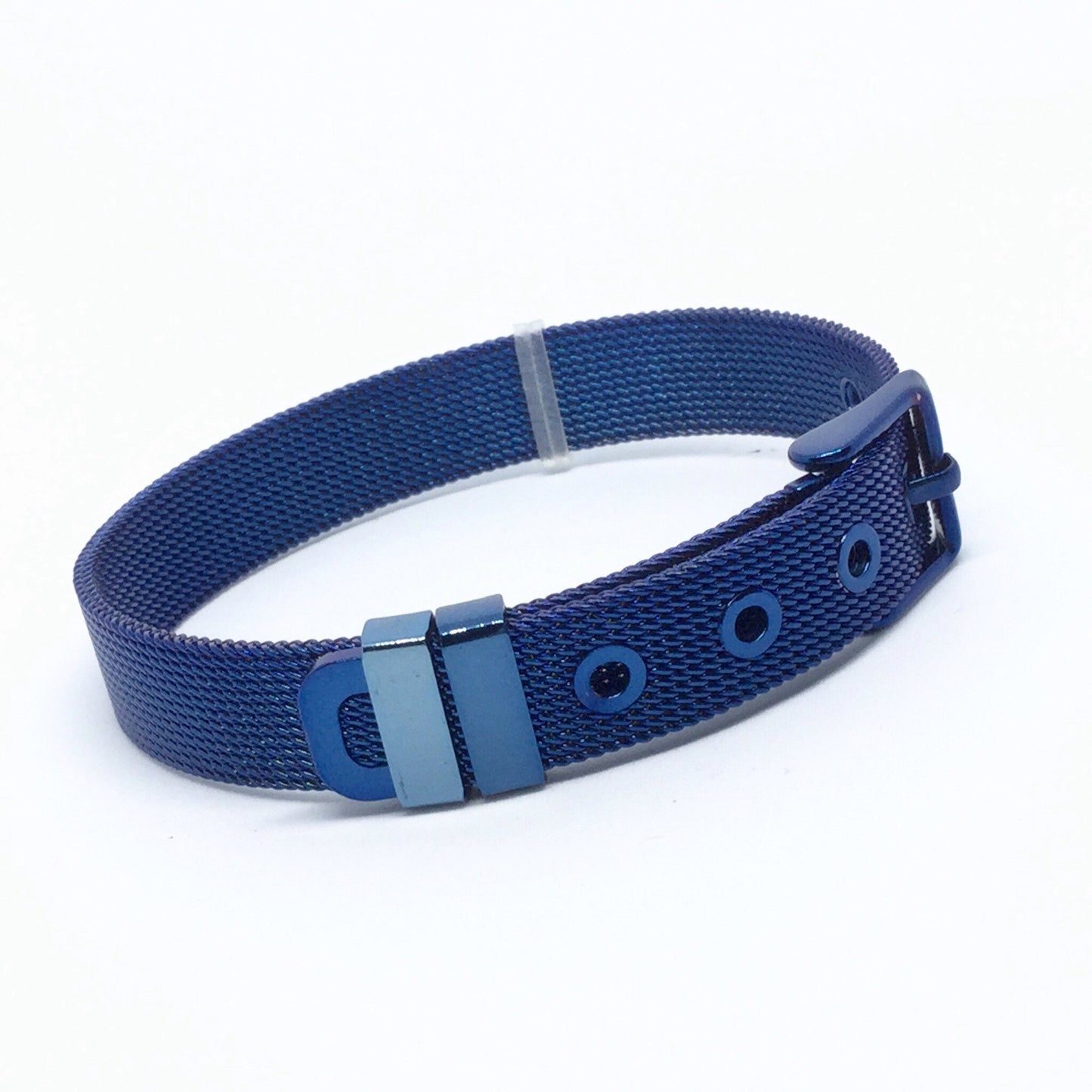 Plain Stainless Steel Mesh Adjustable Wristband Bracelet 10mm - You Pick