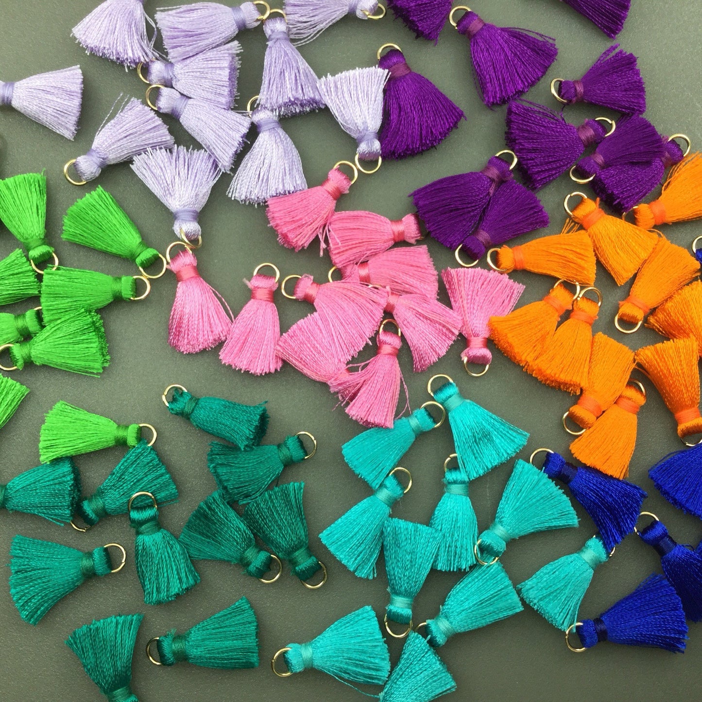 Mini Silky Tassels Charm Mix 2 cm Small Tiny Short Tassels Dangling Thread Tassel For Jewelry Craft Decoration You Pick