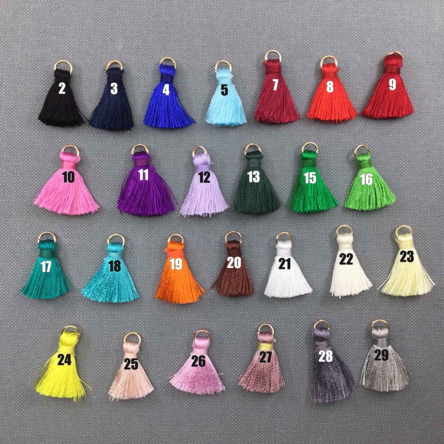 Mini Silky Tassels Charm Mix 2 cm Small Tiny Short Tassels Dangling Thread Tassel For Jewelry Craft Decoration You Pick