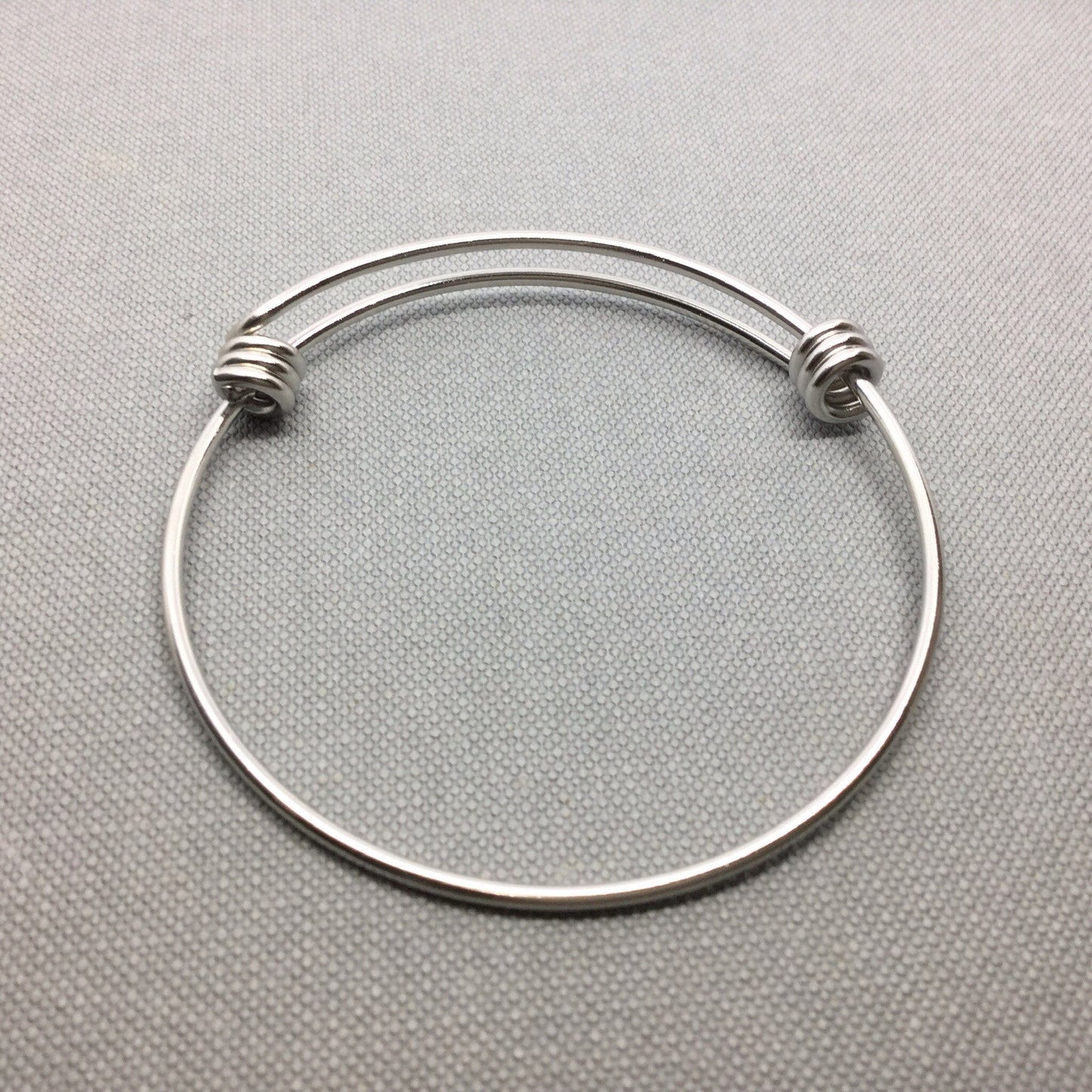Stainless Steel Adjustable 1.8 mm Thicker Wire Bangle Bracelet 3 Loops Wrap 60mm