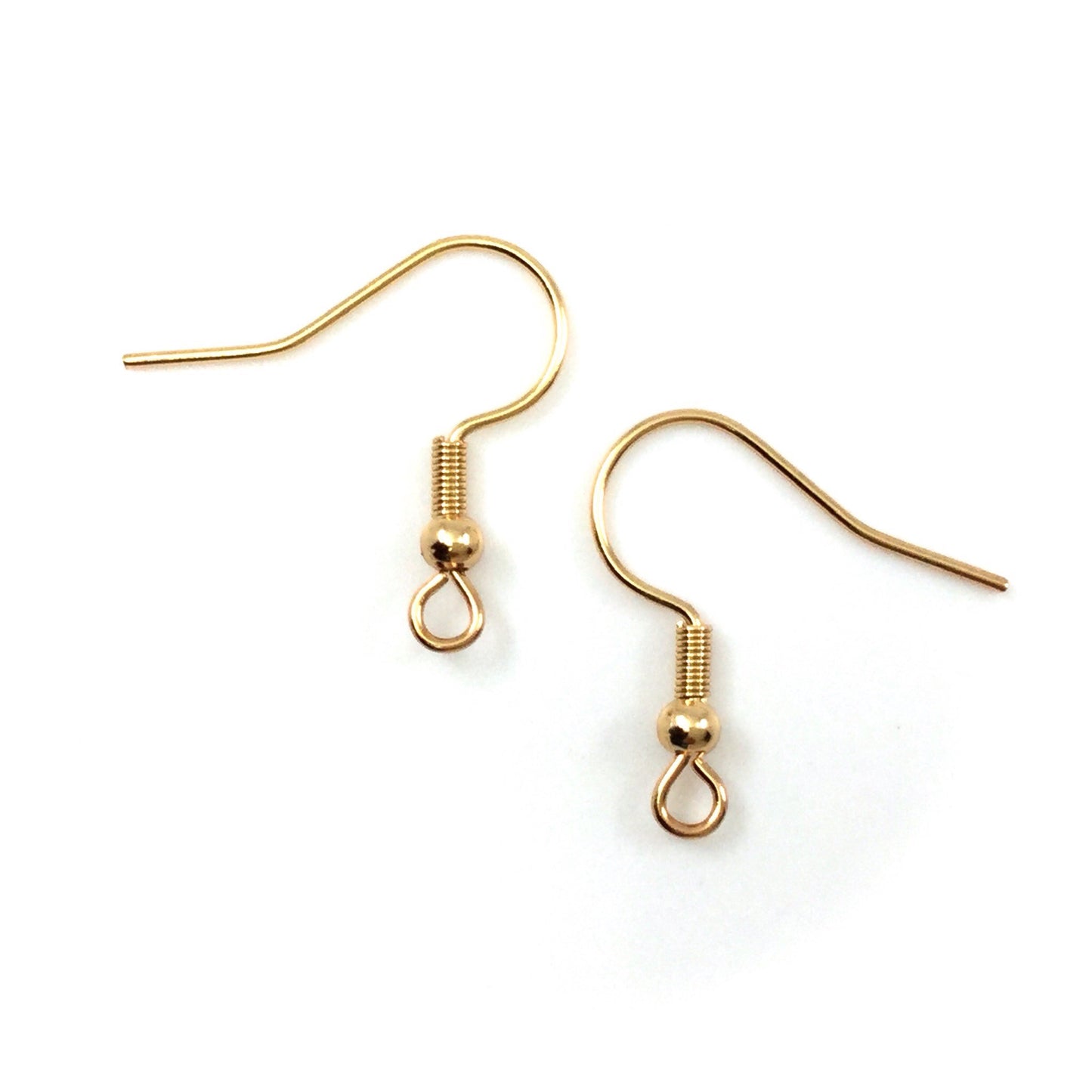 Gold Plated Coil Ball Beas Style C Surgical 316L Stainless Steel Base Hypo-Allergenic French Ear Wire