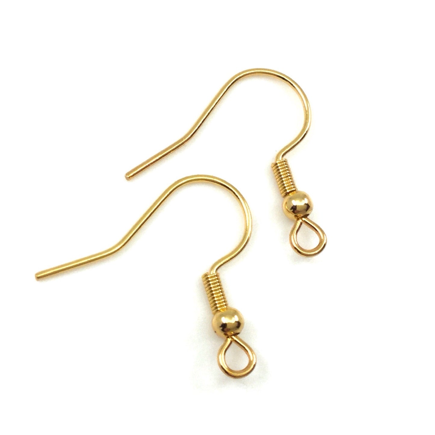 Gold Plated Coil Ball Beas Style C Surgical 316L Stainless Steel Base Hypo-Allergenic French Ear Wire