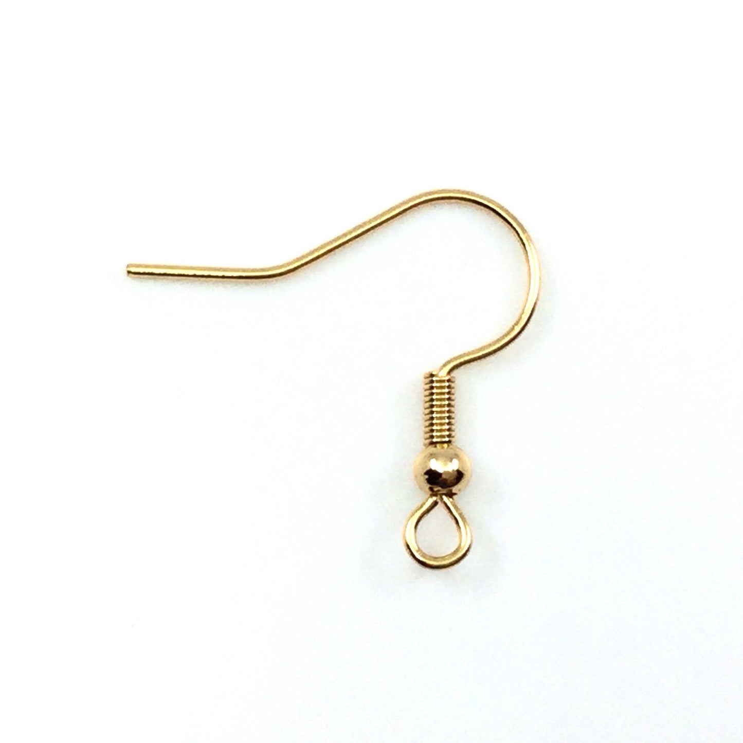 Gold Plated Coil Ball Beas Style C Surgical 316L Stainless Steel Base Hypo-Allergenic French Ear Wire