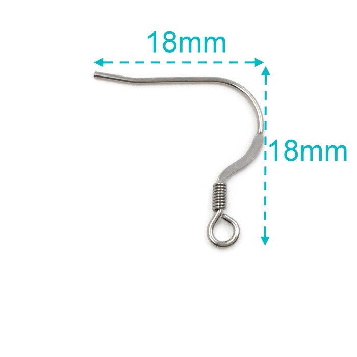 Regular Coil Style B Surgical 316L Stainless Steel Hypo-Allergenic French Ear Wire