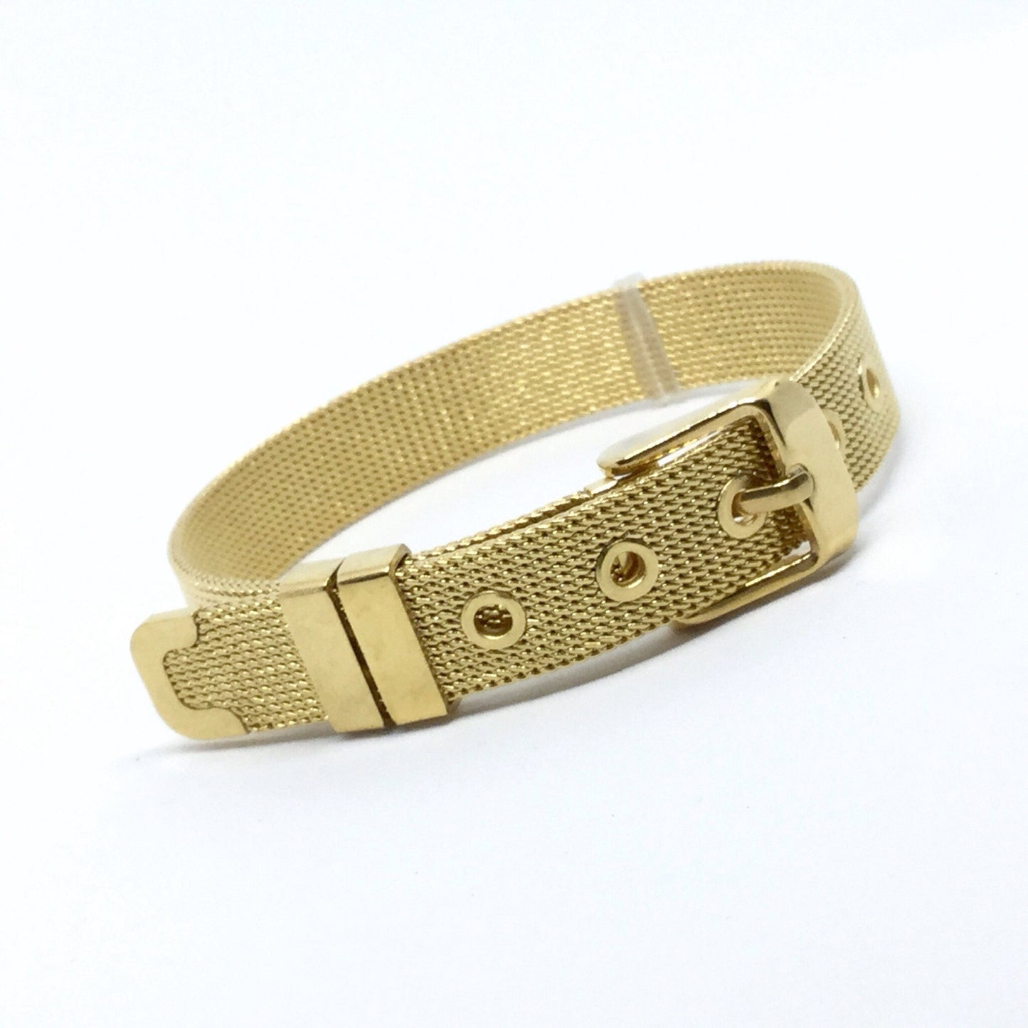 Plain Stainless Steel Mesh Adjustable Wristband Bracelet 10mm - You Pick