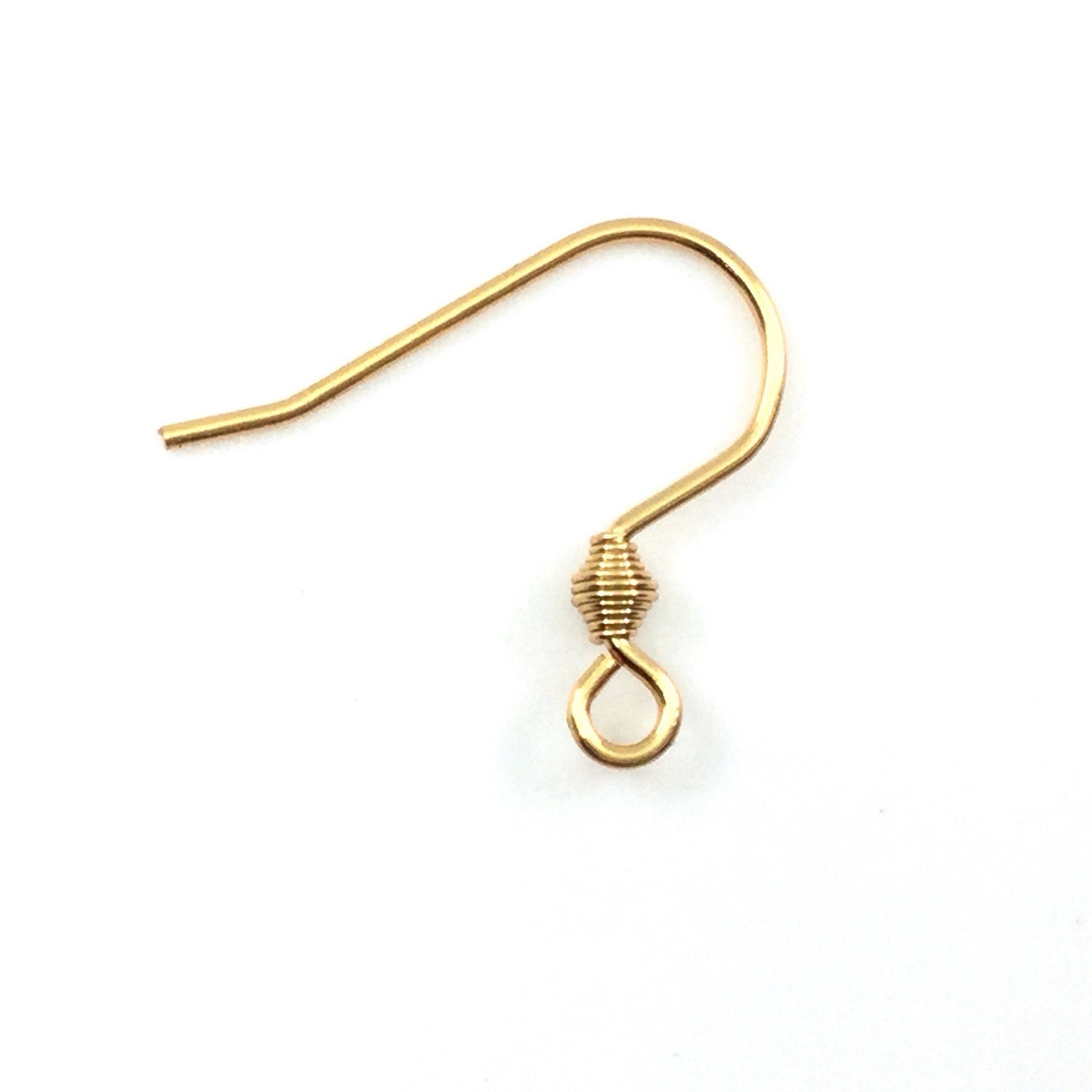 Gold Plated Bullet Coil Style D Surgical 316L Stainless Steel Hypo-Allergenic French Ear Wire Metal Base
