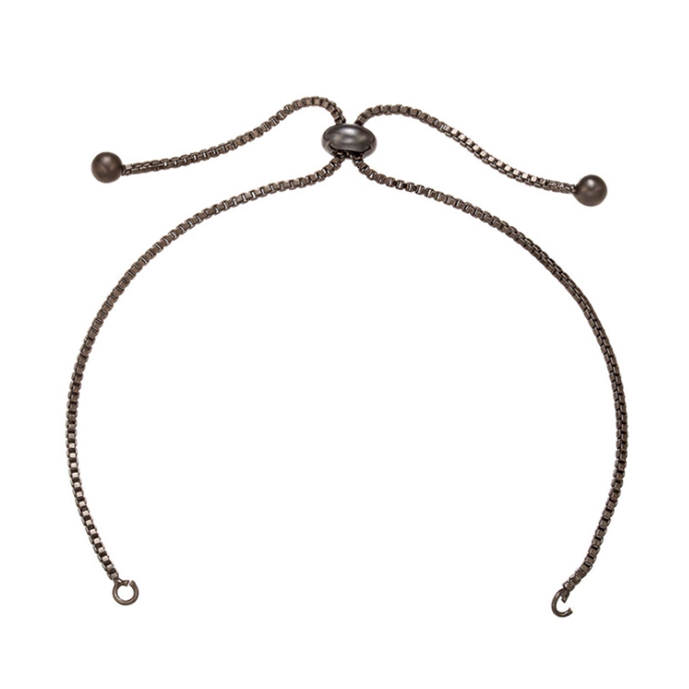 Bolo Bracelet Adjustable Brass High Quality Plated Box Chain Slider Clasp Ball End Semi Finished