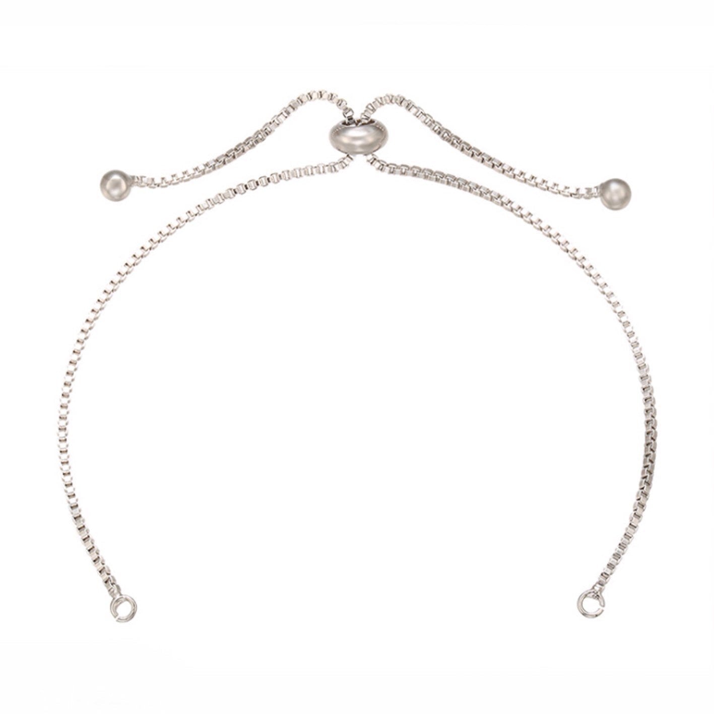 Bolo Bracelet Adjustable Brass High Quality Plated Box Chain Slider Clasp Ball End Semi Finished