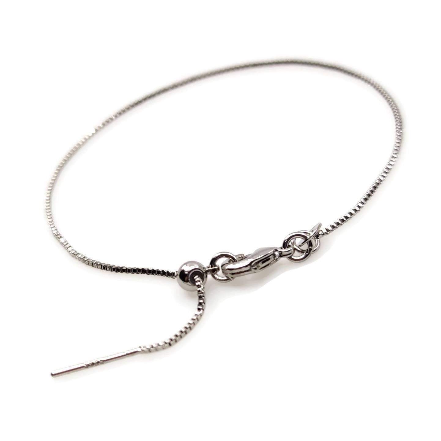 Pin Stopper Adjustable Box Chain Bracelet Slider Clasp Add Your Own Bead Brass High Quality Plated