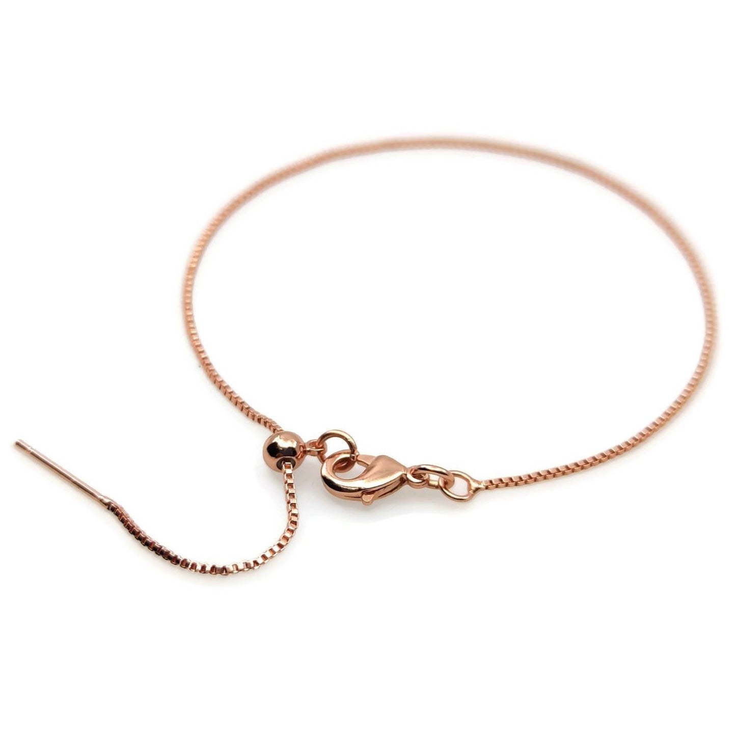 Pin Stopper Adjustable Box Chain Bracelet Slider Clasp Add Your Own Bead Brass High Quality Plated