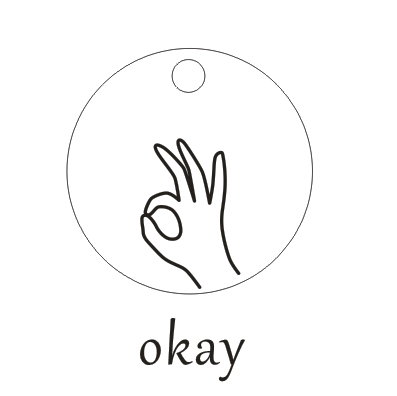Hand Gestures Necklace Simple Disk Sign Language ASL Pendant Necklace For Sister Daughter Best Friends Necklaces 12mm Disc