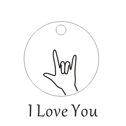 Hand Gestures Necklace Simple Disk Sign Language ASL Pendant Necklace For Sister Daughter Best Friends Necklaces 12mm Disc