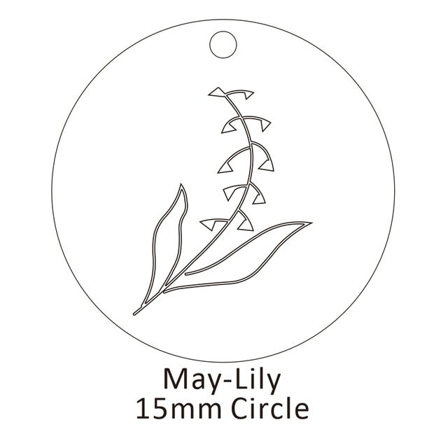 Delicate Birth Flowers Necklace Carnation Rose Charms Layering Flower Month Disc Necklace Jewelry Mother Women Gift 15mm, 18inch