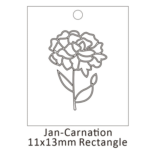 Delicate Birth Flowers Necklace Carnation Rose Charms Layering Flower Month Disc Necklace Jewelry Mother Women Gift 15mm, 18inch
