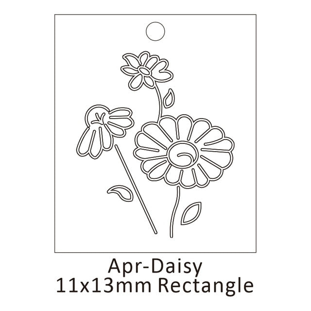 Delicate Birth Flowers Necklace Carnation Rose Charms Layering Flower Month Disc Necklace Jewelry Mother Women Gift 15mm, 18inch