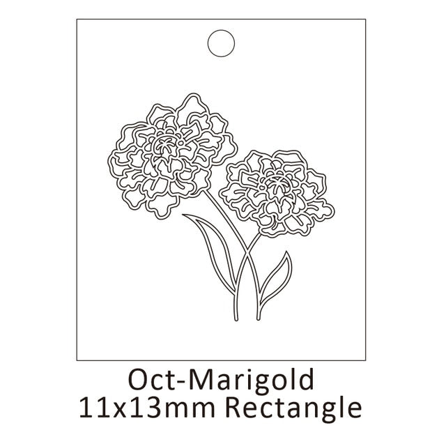 Delicate Birth Flowers Necklace Carnation Rose Charms Layering Flower Month Disc Necklace Jewelry Mother Women Gift 15mm, 18inch