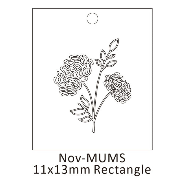 Delicate Birth Flowers Necklace Carnation Rose Charms Layering Flower Month Disc Necklace Jewelry Mother Women Gift 15mm, 18inch