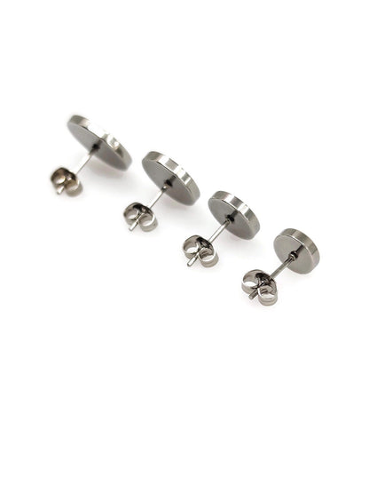 100pcs Stainless Steel 316L Thick Rim Stud Earring Round Bezel Setting Blanks DIY Earring Jewelry Findings
