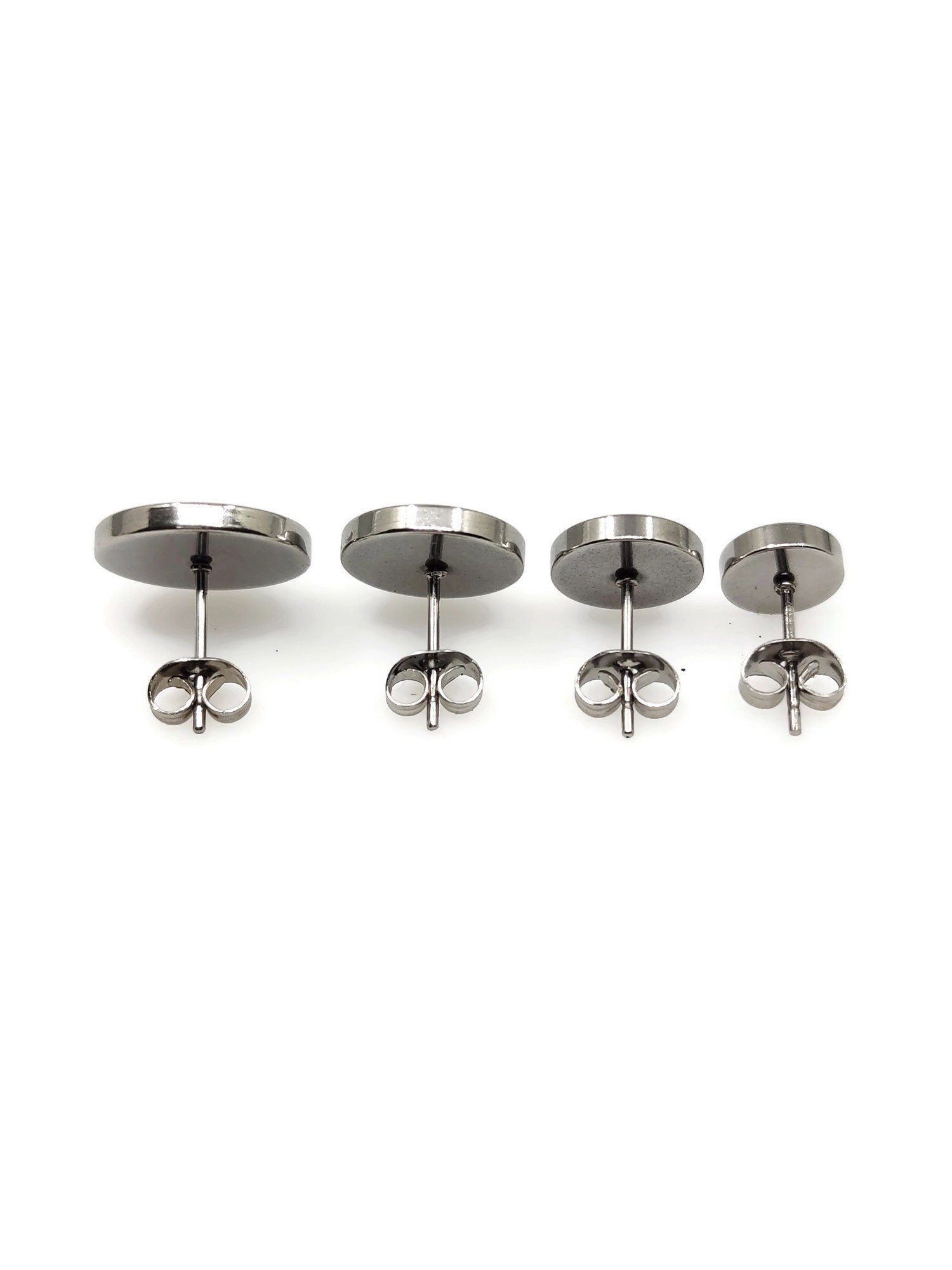 100pcs Stainless Steel 316L Thick Rim Stud Earring Round Bezel Setting Blanks DIY Earring Jewelry Findings