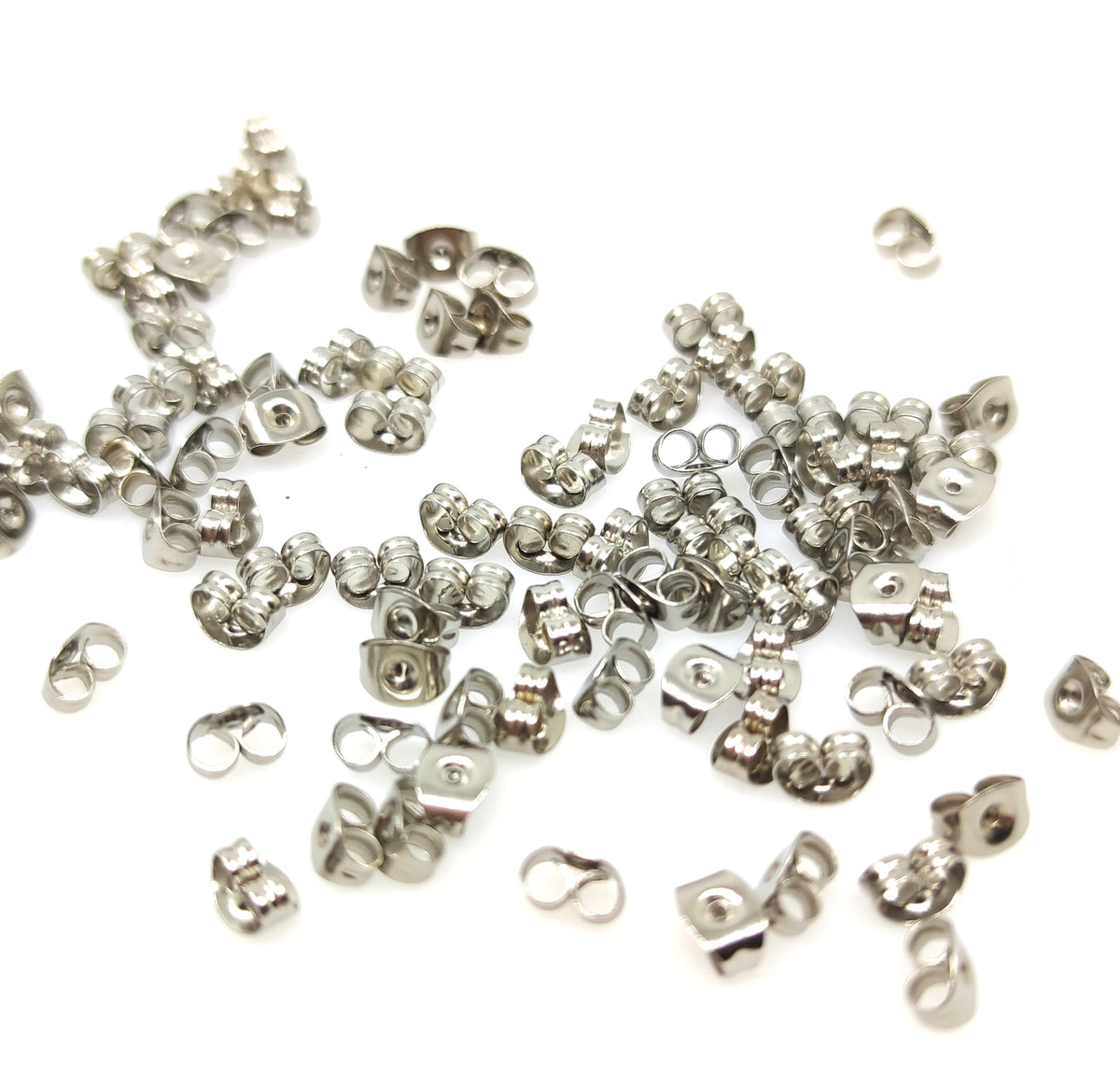 500pcs(250pairs) Surgical 316L Stainless Steel Butterfly Clasp Earring Backs Pierce Earring Nut