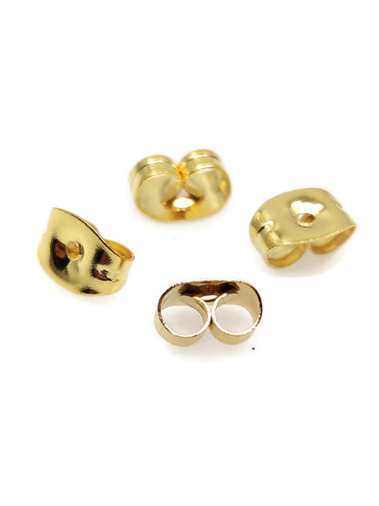 500pcs(250pairs) Surgical 316L Gold Plated Stainless Steel Butterfly Clasp Earring Backs Pierce Earring Nut