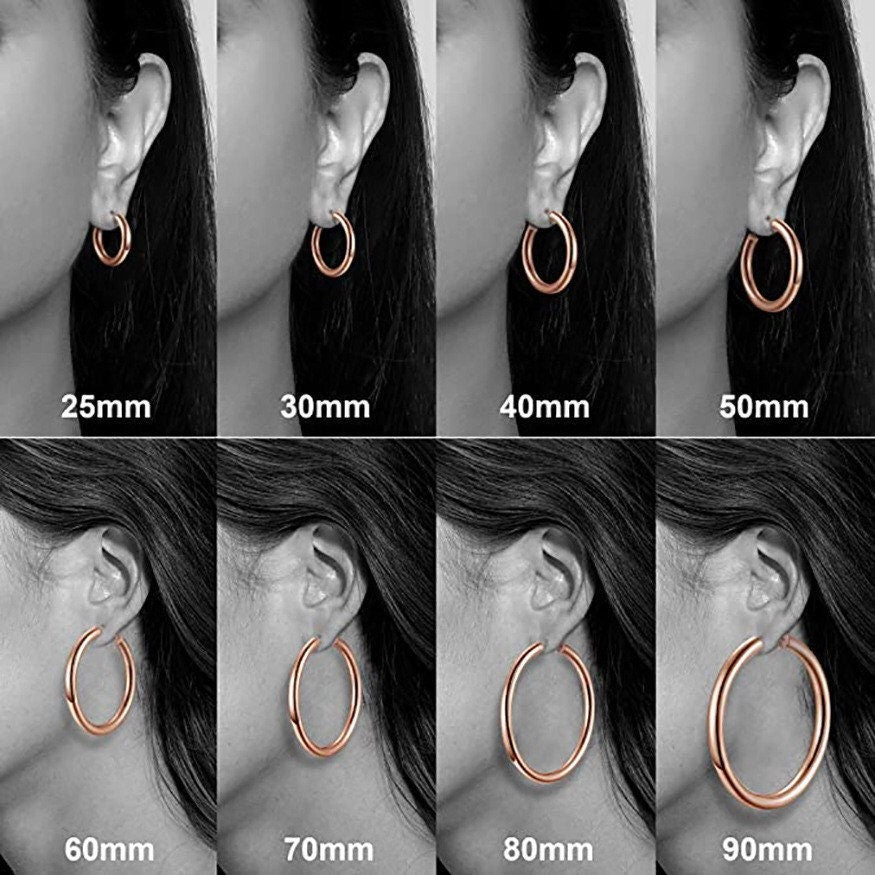 10pcs 15/20/25mm Gold Plated Stainless Steel Hoop C Shape Ball End Earrings Classic Earrings Lightweight Hoop Earrings With Backs DIY