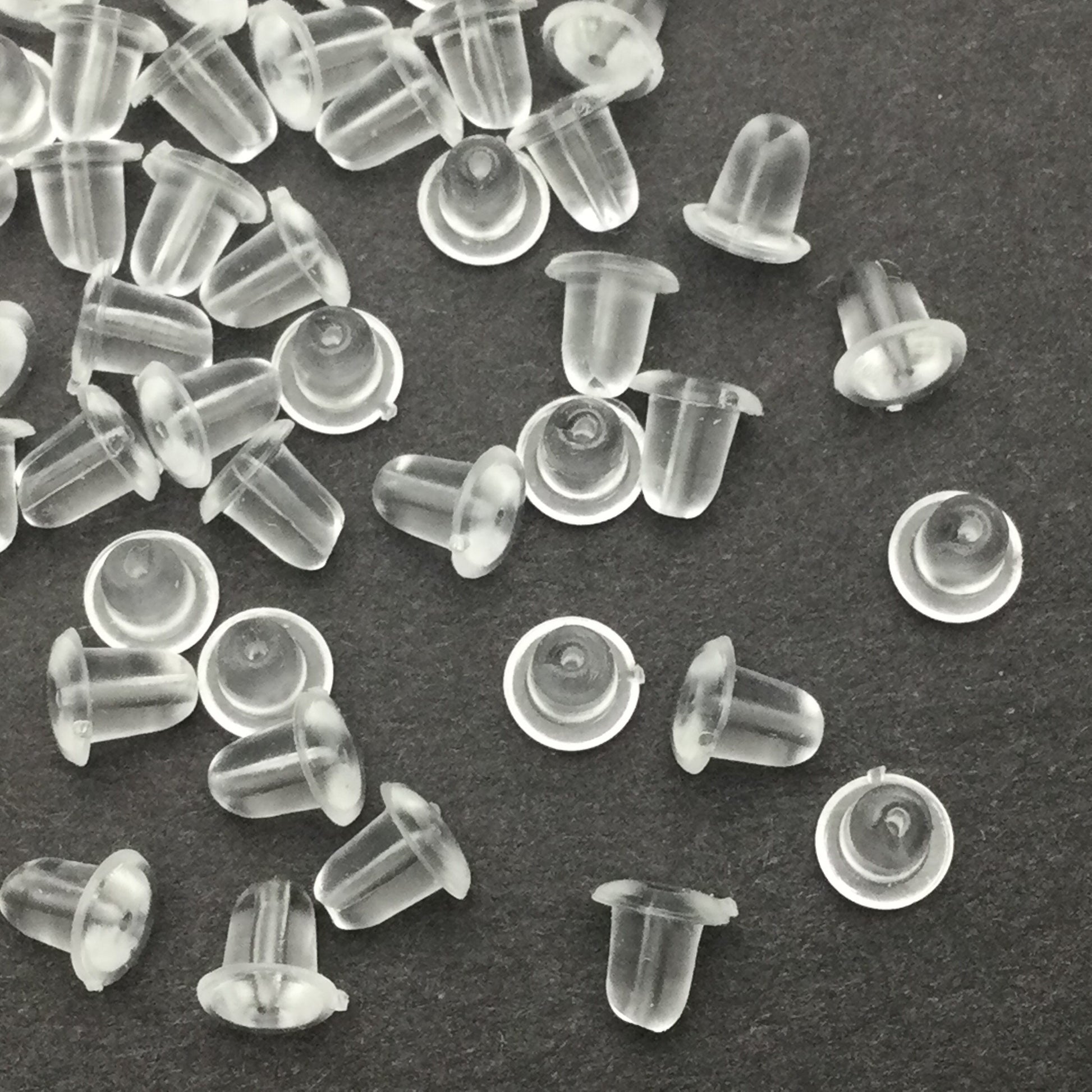 1000 pcs Silicone Earring Backs Soft Clear Plastic Safety Earring Pads Bullet Shape Clutch Stopper locking Ear studs French wire 4.5mm